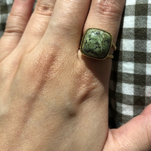 Green Stone Size Changeable Ring - Picture 3 of 3